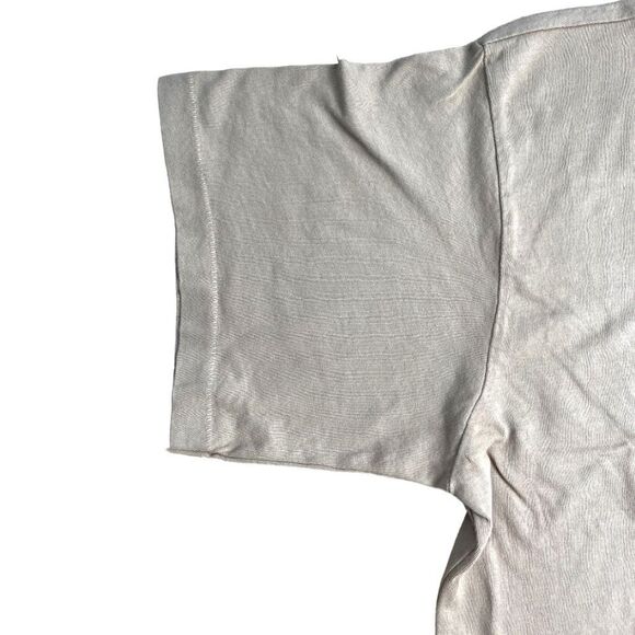 New! Daydreamer Women's Peace Sun Boxy Short Sleeve Crop Tee Taupe Tan XS NWT - Picture 8 of 16